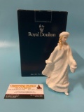 ROYAL DOULTON English fine bone china female figurine w/ box - CHRISTMAS LANTERN
