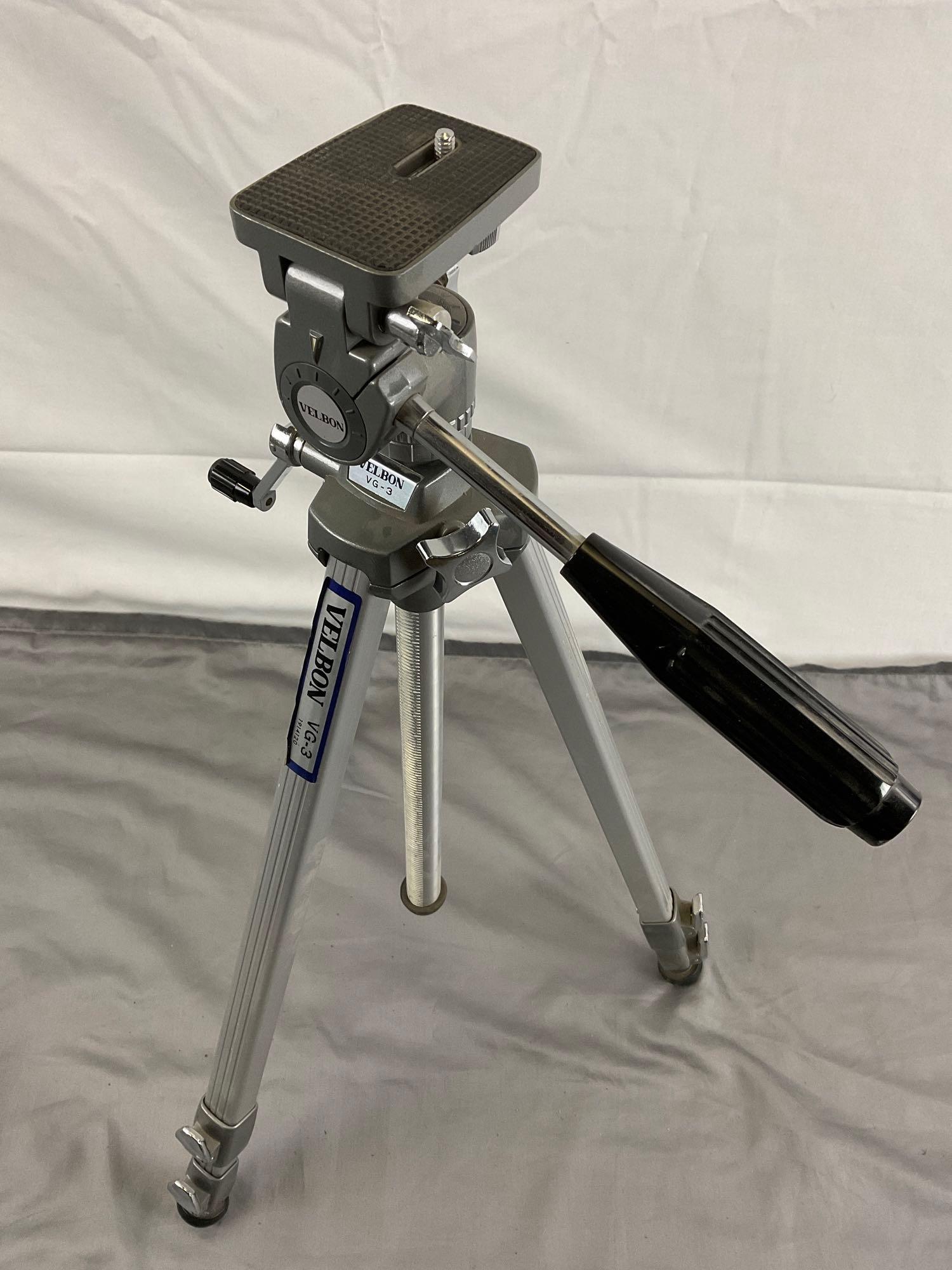 Trépied Velbon VG-3 Pro Aluminium - Vintage, Réglable, Pour Appareil/caméscope