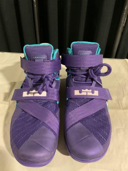 Nike Lebron Soldier IX (749417-510) Hornets Purple/Blue Basketball sneakers. Size 12