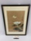 Vintage framed Japanese flower & butterfly painting signed by artist, approx 14 x 20 in.