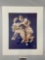Vintage signed cowboy & broncos art print by E.B. Quigley, approx 20 x 24 in.