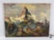 Vintage Matterhorn mountain scene original canvas oil painting by Helmut Kahle