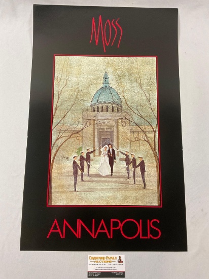 Vintage poster art print by Pat Buckley Moss - ANNAPOLIS , approx 25.5 x 16 in.