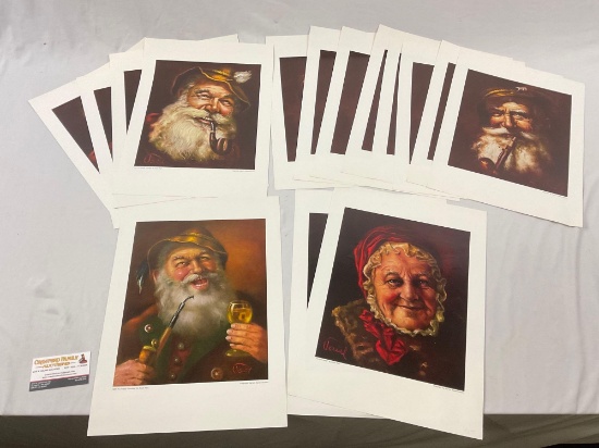 15 pc. lot of HARRY'S KAISERSLAUTERN portrait prints by Adolf Paul; 1958 The Happy Grandpa, The