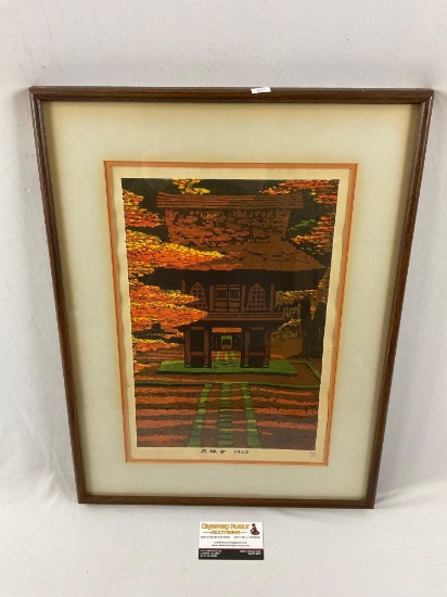 Framed 1962 signed /numbered art print by Shiro Kasamatsu, #ed 340/400