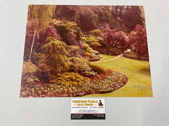 Vintage signed color photograph print of Butchard Gardens, Canada by Al Jensen