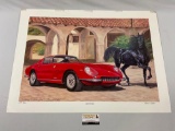 1987 signed Artist Proof AP 15/25 Ferrari & Black Stallion art print 1968-275GTB/4 by Leonid Ottow