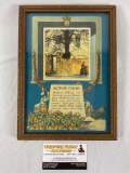 Framed antique art print MOTHER O'MINE , approx 8 x 10.5 in.