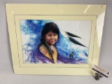 1995 signed / numbered Native American girl portrait by Sandy Craig, 42/150