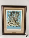 Large framed pencil signed Salvador Dali lithograph art print GALATEA OF THE SPHERES, #ed 50/300
