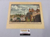 Vintage GERMAN/FRENCH art print, approx 14 x 12 in.