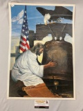 1980 Jesus Christ w/ Liberty Bell religious patriotic art print by Beth Sweigard