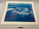 Signed and numbered US Air Force jet art print by Richard R. Broome, #ed 150/350, Joe Rogers signed