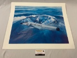 Signed and numbered US Air Force jet art print by Richard R. Broome, #ed 252/350