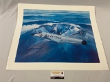 Signed and numbered US Air Force jet art print by Richard R. Broome, #ed 253/350, approx 28 x 23 in.