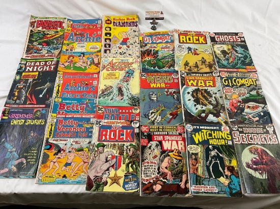 vintage comic books; DC Comics / Gold Key / Archie / Marvel, Fantastic Four, Sgt. Rock, GI Combat