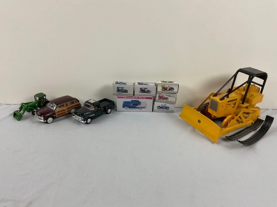 10 diecast cars and tractors/different makes and models see pics