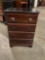 Solid wood 4-Drawer dresser / nightstand with elephant knobs. See pics.