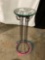 WROUGHT IRON PLANT STAND WITH GLASS TOP.