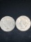 2 x 1923 Silver peace dollars , S mint marks