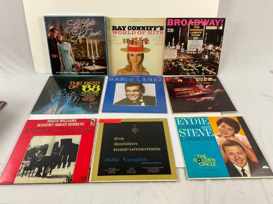 lot of assorted different vintage records. various artists