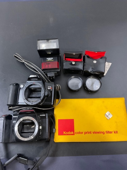 Minolta Maxxum 5000 + Canon EOS Rebel X + Various Camera Accessories