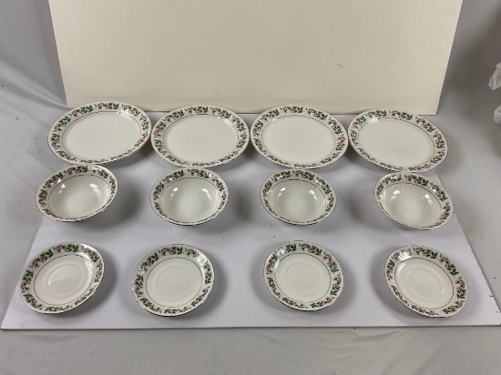 Set of Gibson houseware china, Gold rimmed