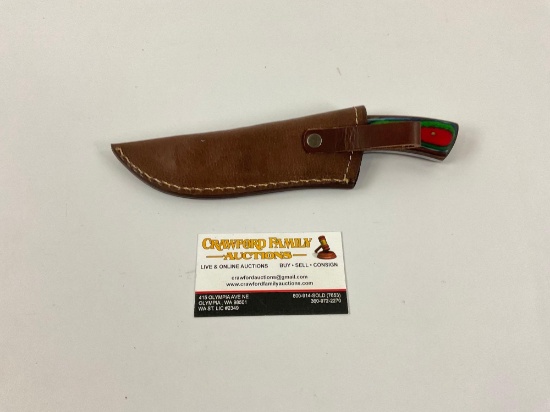 High quality Damascus steel knife and leather sheath