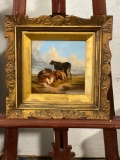 Framed Painting on Board of 4 Cows by T.S.Cooper, RA
