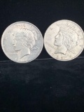 2 x 1922 silver Peace dollars