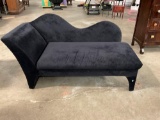 Black upholstered settee / chaise lounge