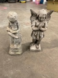 Pair of concrete yard art figures. See pics.