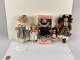 lot of five vintage porcelain dolls, Dolls by Pauline, Rissa and. Baby's Dream