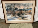 LIMITED EDITION PRINT TITLED WALKING THE CREEK BY BRETT HEIGHTON.