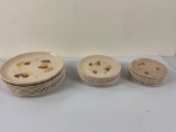 Mid century set of 9 plates, 8 salad plates, and 8 saucers. Sherwood Vernon ware