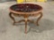 Antique Victorian carved oval accent table with beautiful black marble top.