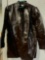 Sputer Synthetic Brown Leather Trench Jacket Men's Size XL
