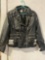 Sputer Synthetic Black Leather Motorcycle Jacket Men's Size M