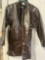 Sputer Synthetic Brown Leather Trench Jacket Men's Size L