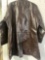 Sputer Synthetic Brown Leather Trench Jacket Men's Size 3XL