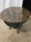 VINTAGE MARBLE TOP COFFEE TABLE WITH WOODEN BASE FROM OLYMPIA BISTRO.