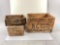 Four antique wooden crates, KC baking powder, Frank Siddalls Soap
