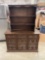 Vintage mid-size buffet with floating hutch shelf.