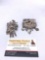 Pair of Vintage Mayan / Aztec designed ? Vintage / antique Sterling silver pins brooches 54.6 grams