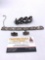 2x Antique/Vintage sterling silver Bracelets 1 w/ matching screw back earrings &1 w/ malachite inlay
