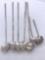 set of 7 Vintage Mexican sterling silver stir sticks w/ leaf design