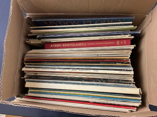 Box of 50+ Vintage LP Vinyl Records