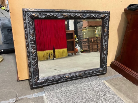 LA PROVENCE Beveled MIRROR w/ intricately carved wooden frame.