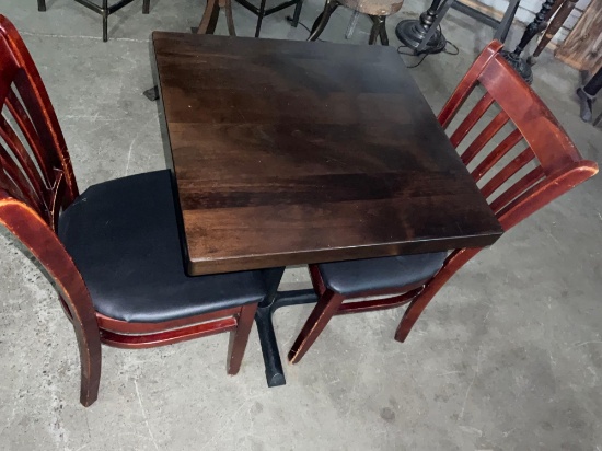 TABLE AND CHAIRS FROM LOCAL OLYMPIA BISTRO.