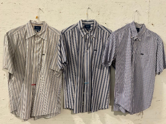 3x XL Faconnable Striped Dress Shirts